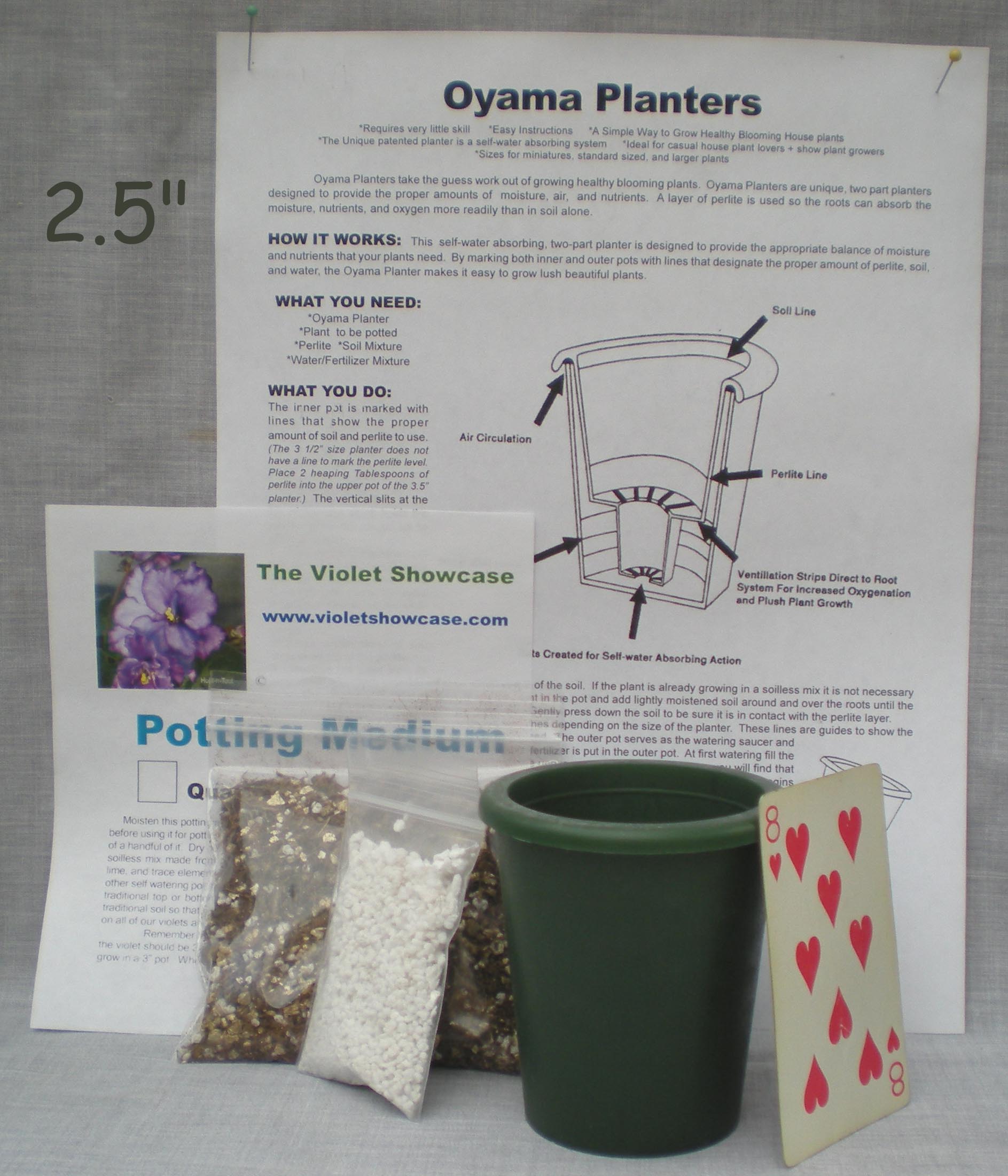 2.5" green Oyama planter kit